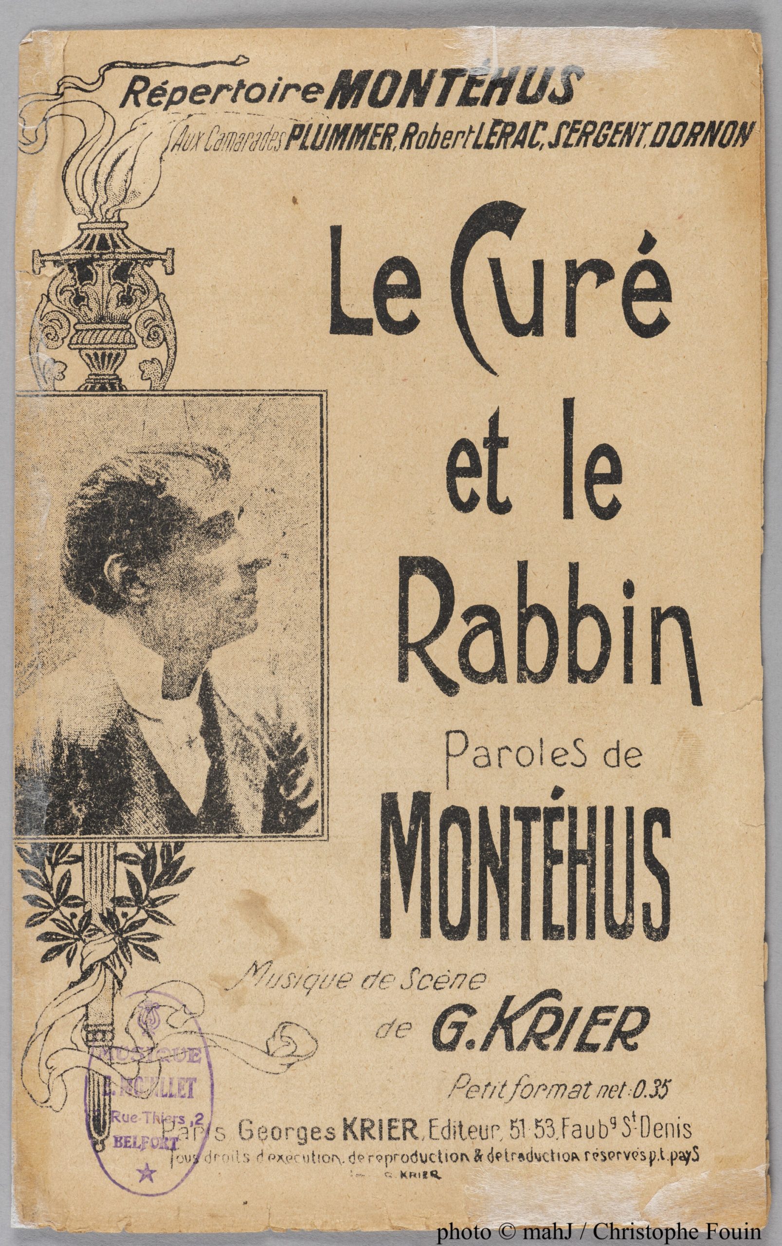 Le curé et le rabbin, par Georges Krier dit Montehus (1872 – 1946) en 1917-1918