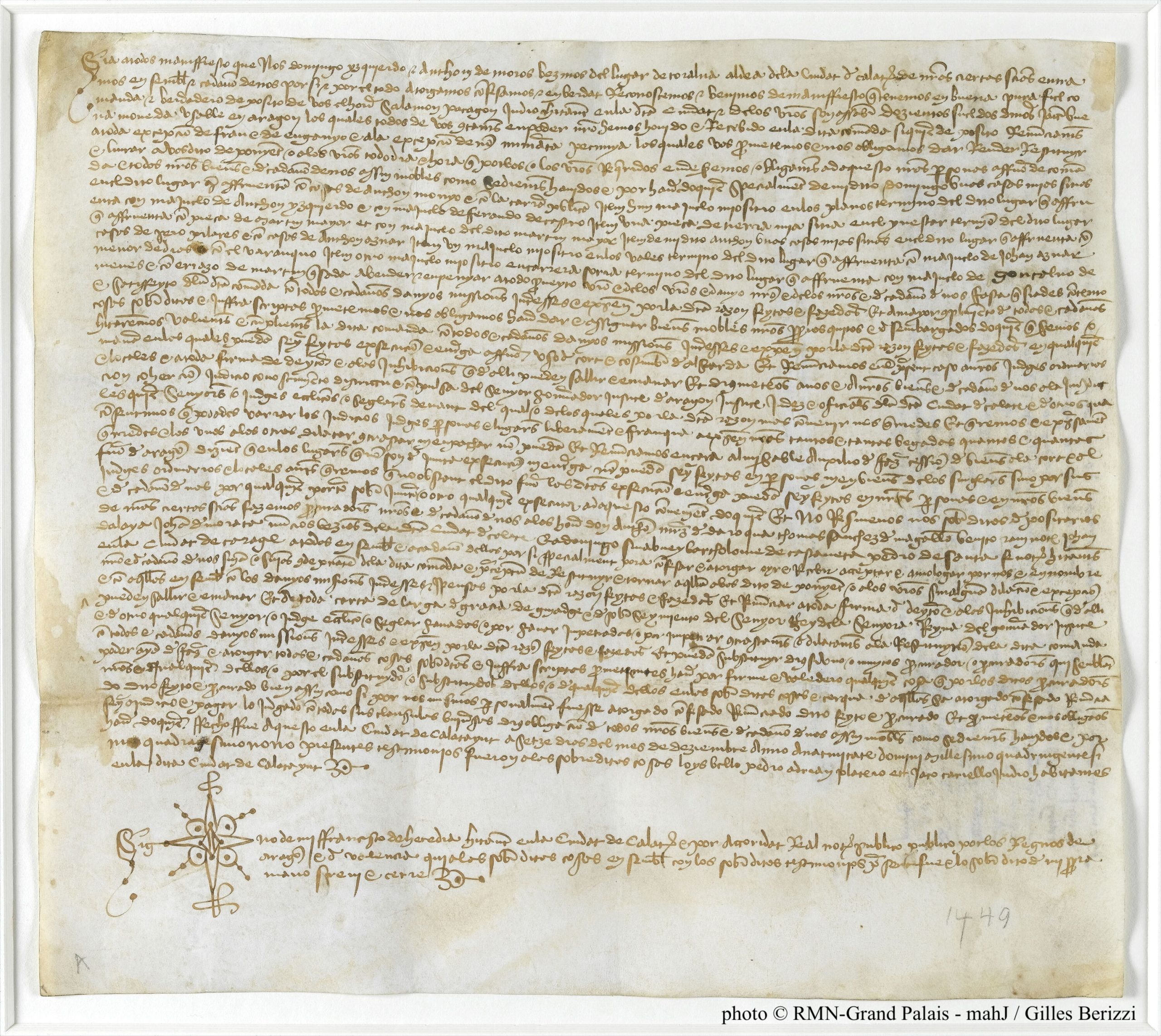 Acte notarié du 16 décembre 1449, Calatayud Aragon