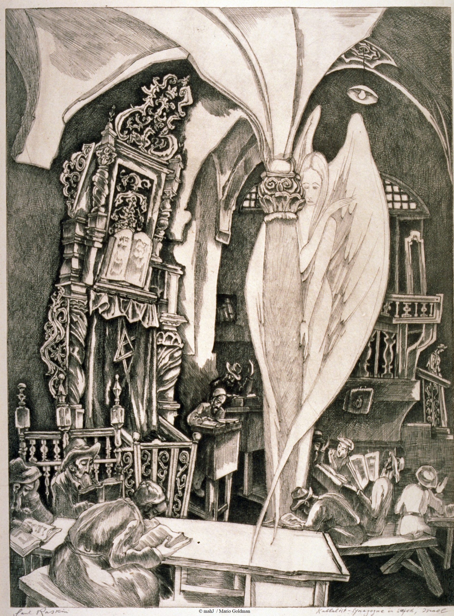 « Kabbalist synagogue in Safed, Israël »  par Saül Raskin