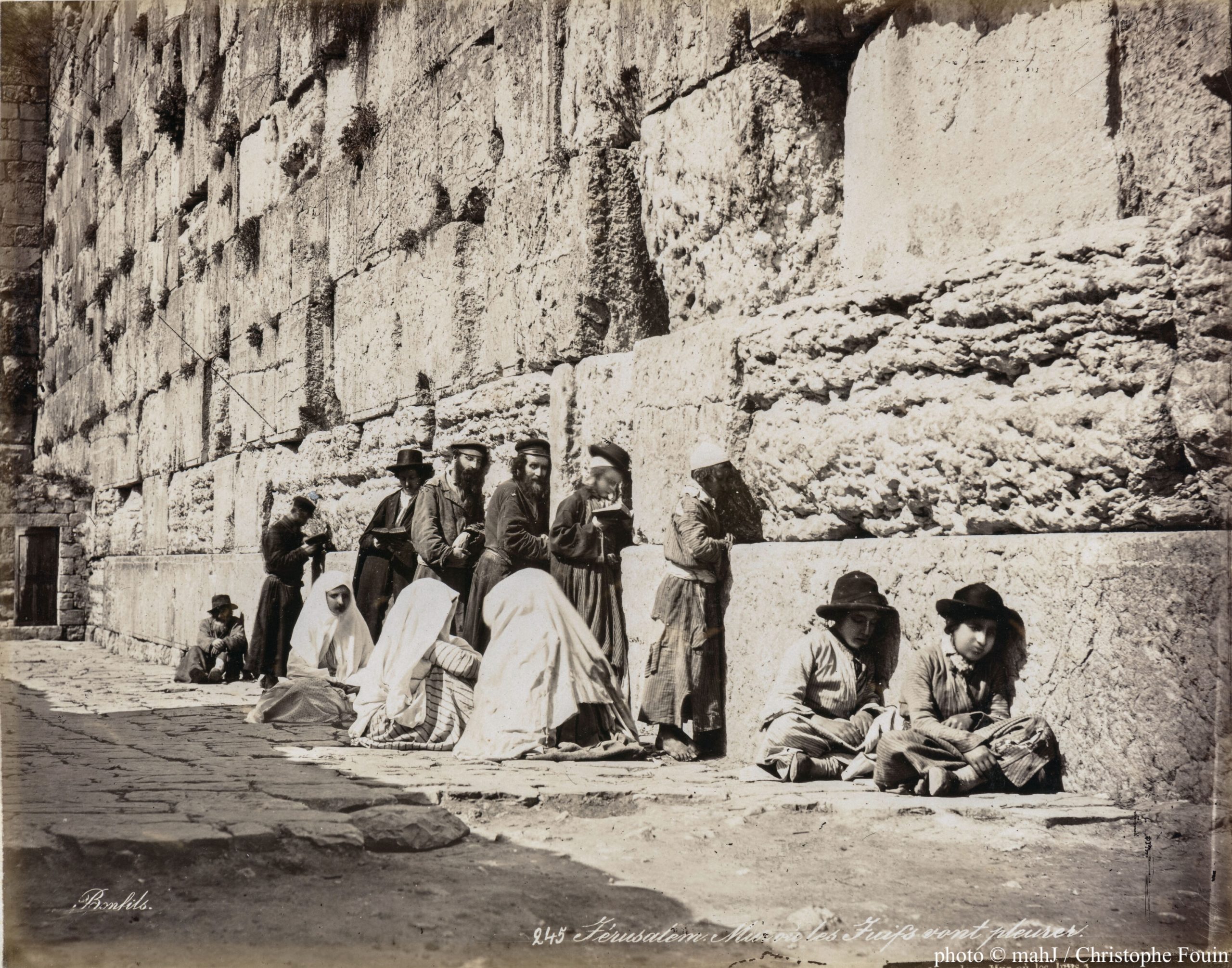 Le mur des lamentations par Félix Bonfils, vers 1870