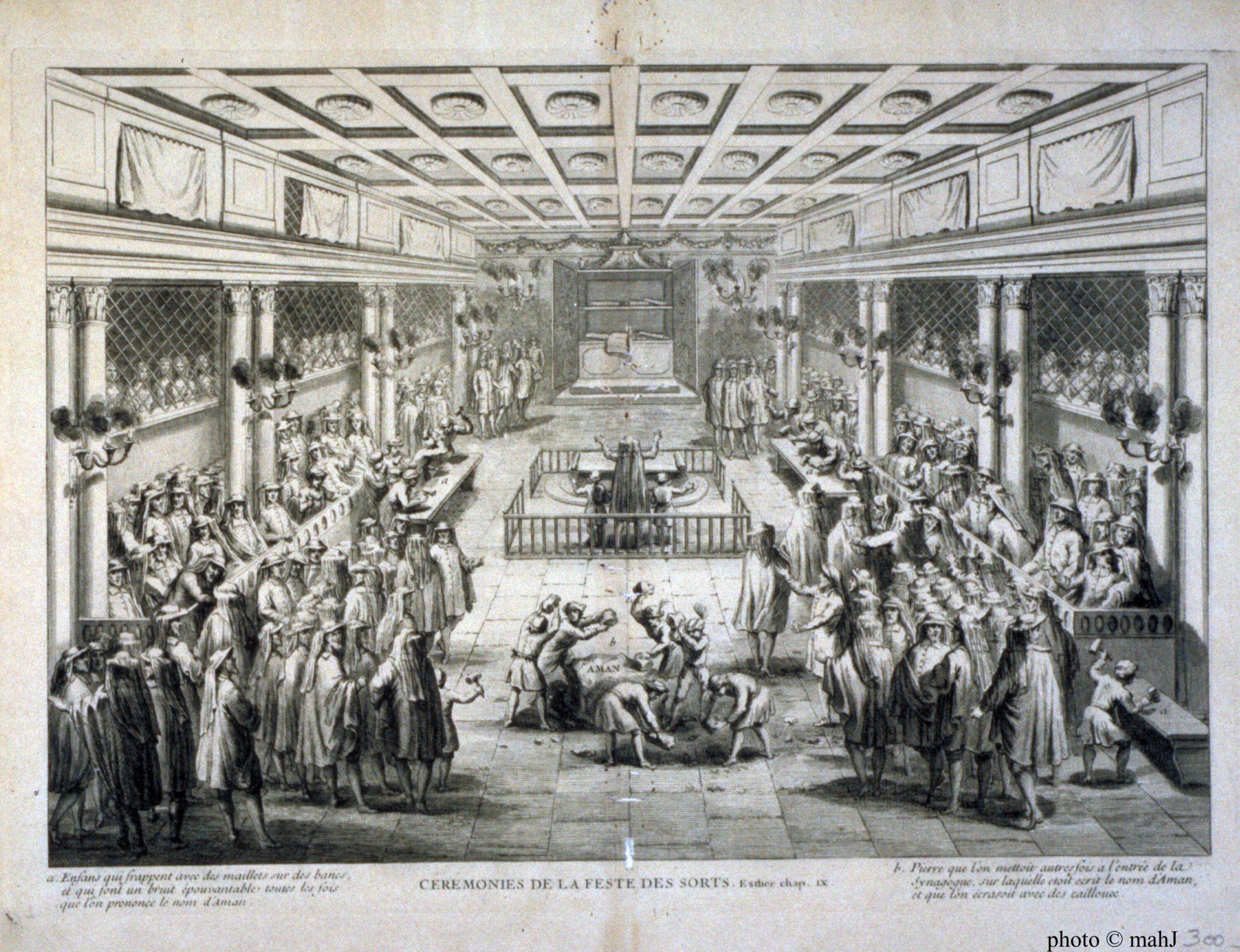 Cérémonie de la Fête de Pourim par Augustin Calmet en 1730