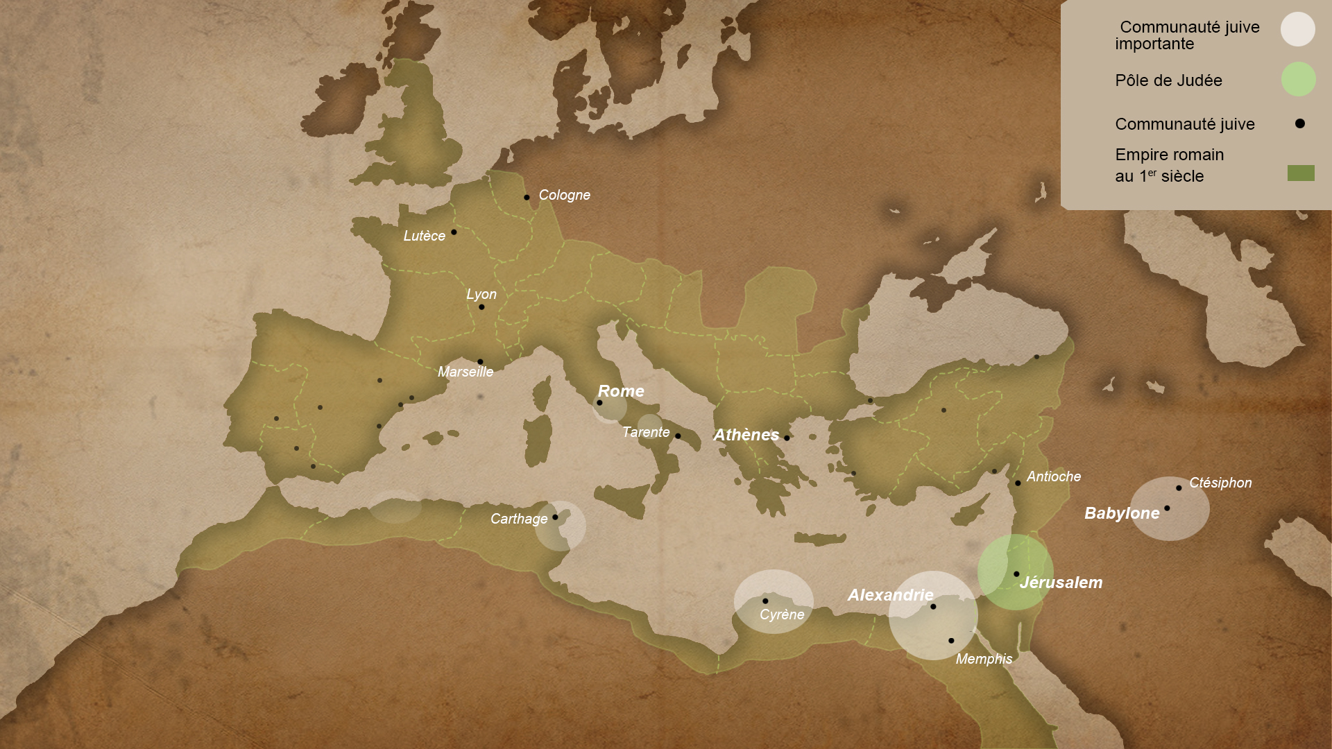 Carte – Diaspora juive aux premiers siècles de l’ère commune