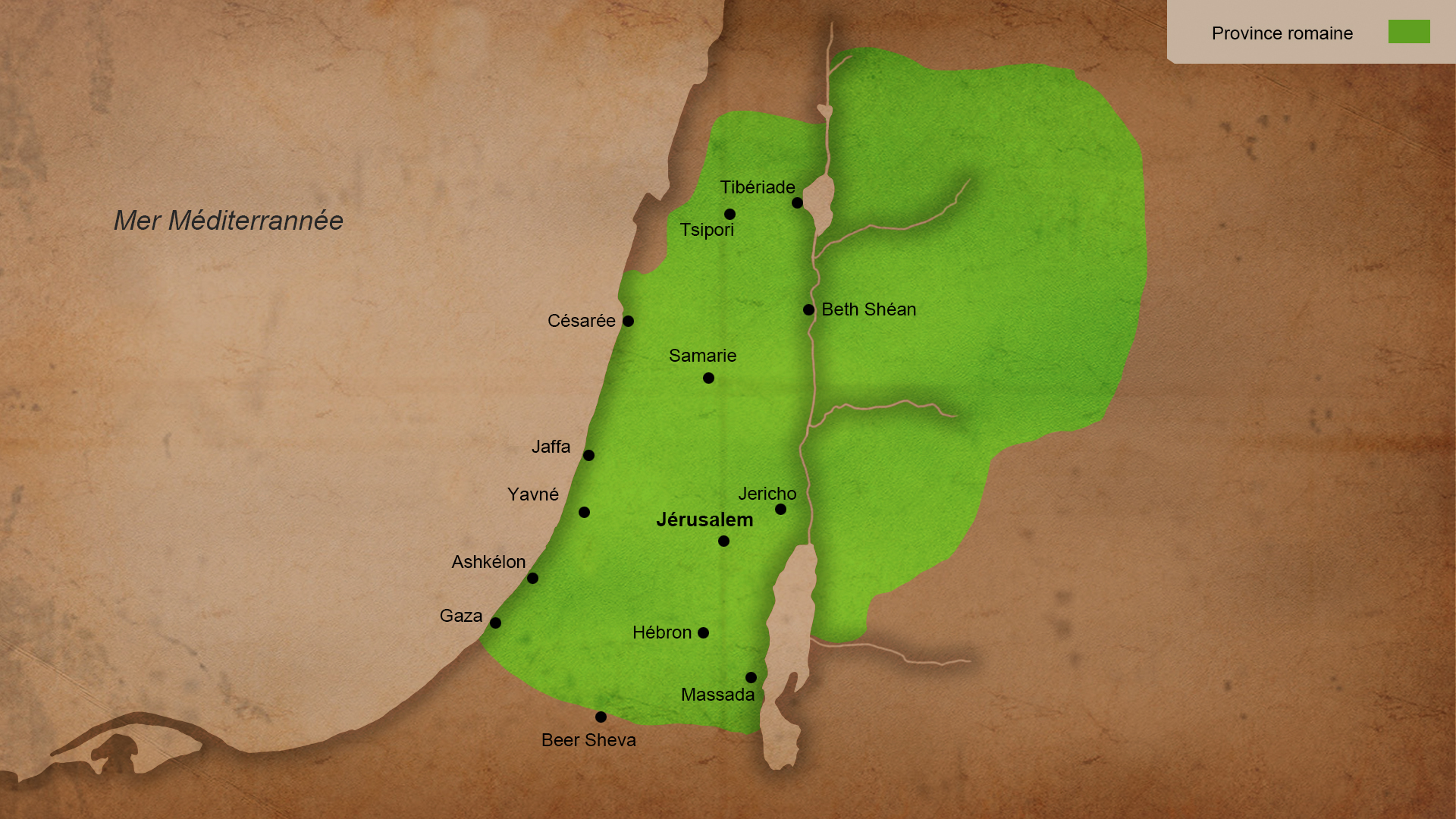 Carte – Province romaine de Judée au début du 1er siècle