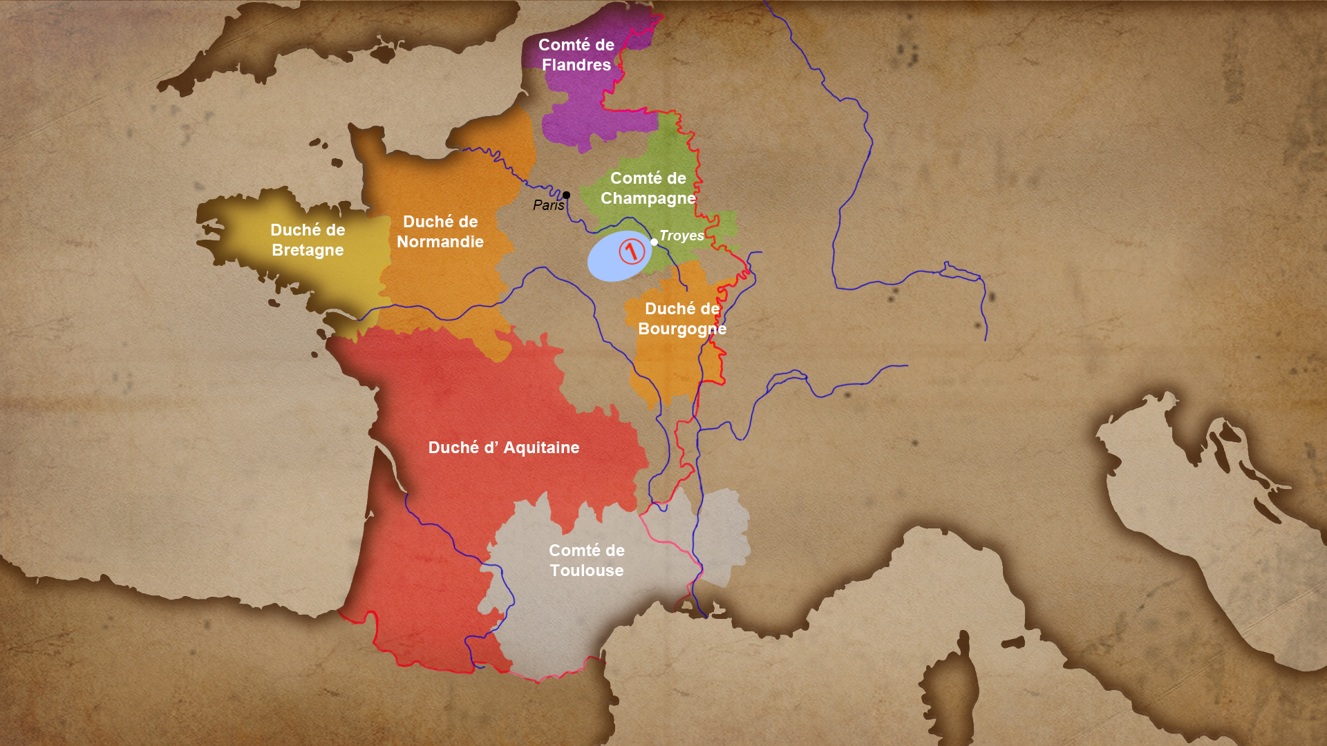 « La France en 1180 » Naissance de Chlomo de Troyes en Champagne