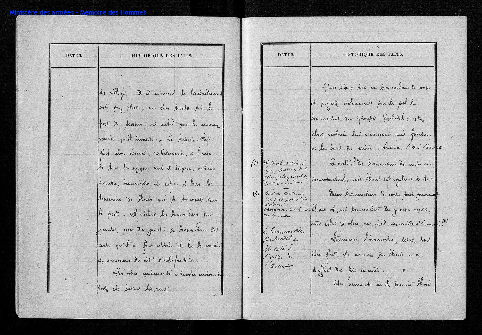 Journal de marches et des opérations du Groupe de brancardiers de corps du 58e Corps, 26 N 375/5