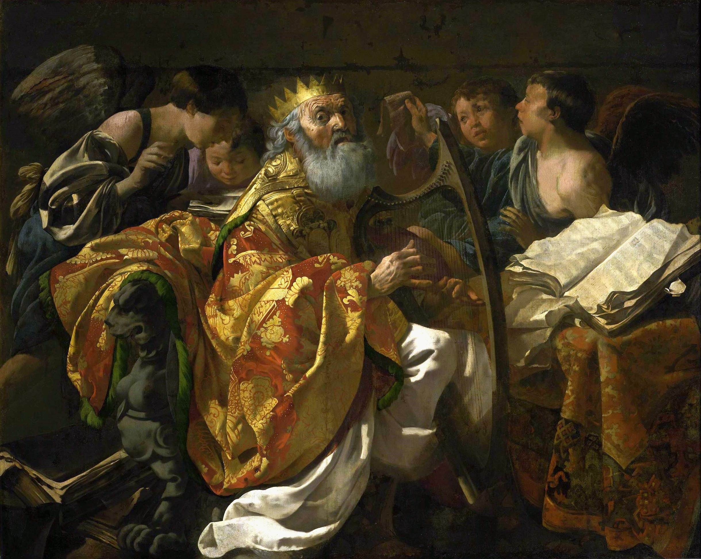 Le Roi David jouant de la harpe par Hendrick ter Brugghen, 1628