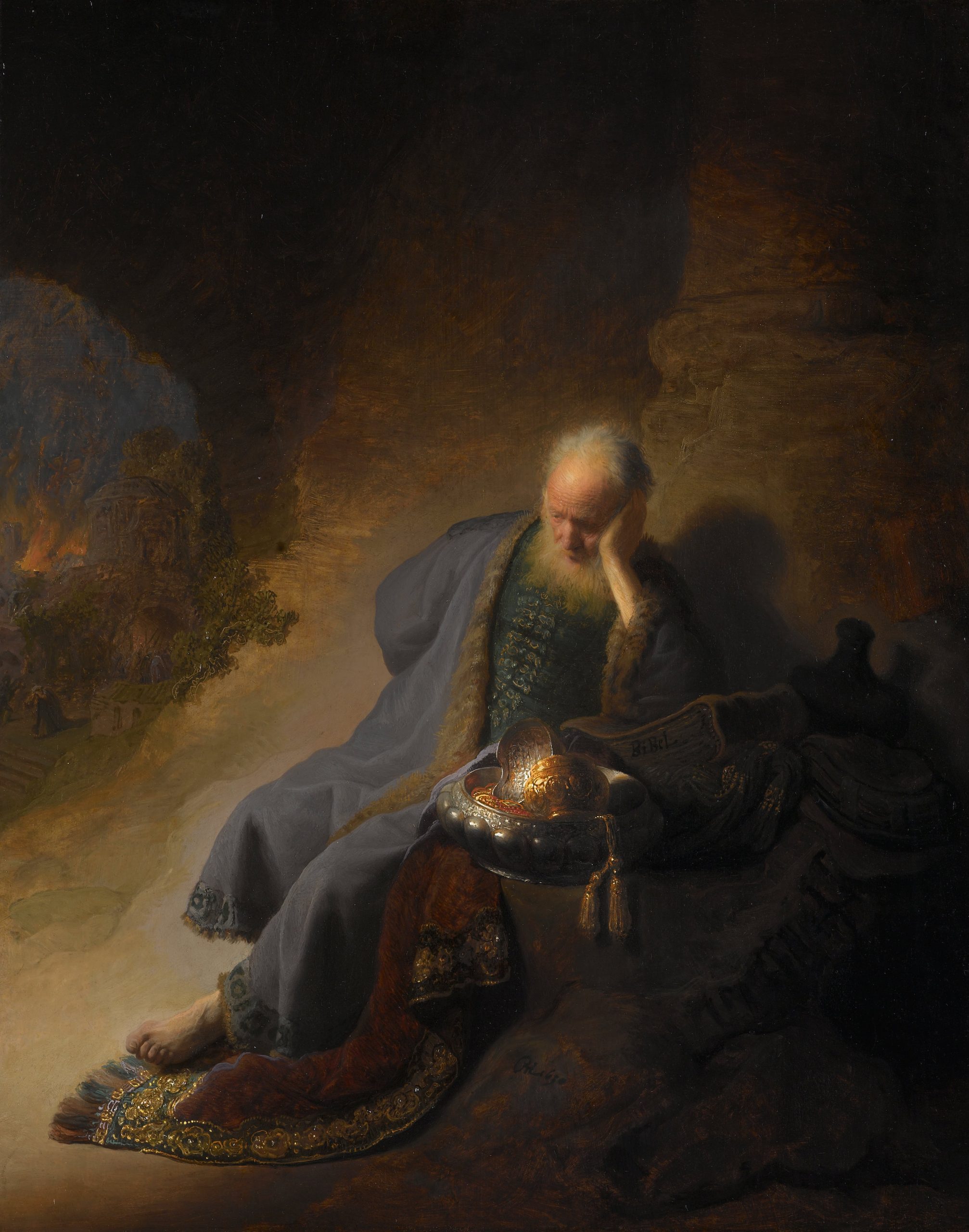 Jérémie se lamentant sur la destruction de Jérusalem par Rembrandt, 1630