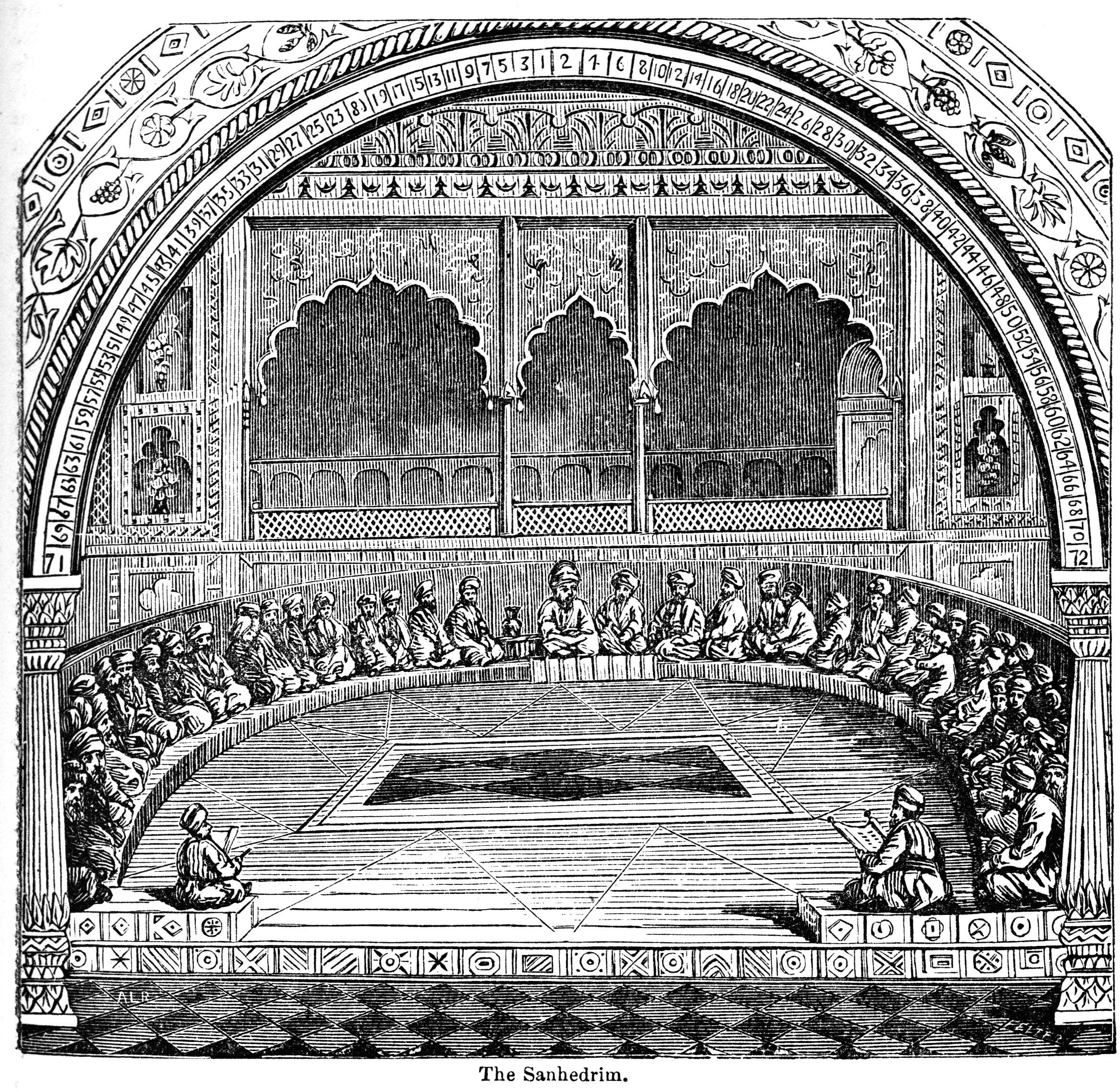 Illustration pour une encyclopédie populaire sur « le Sanhedrin », 1883