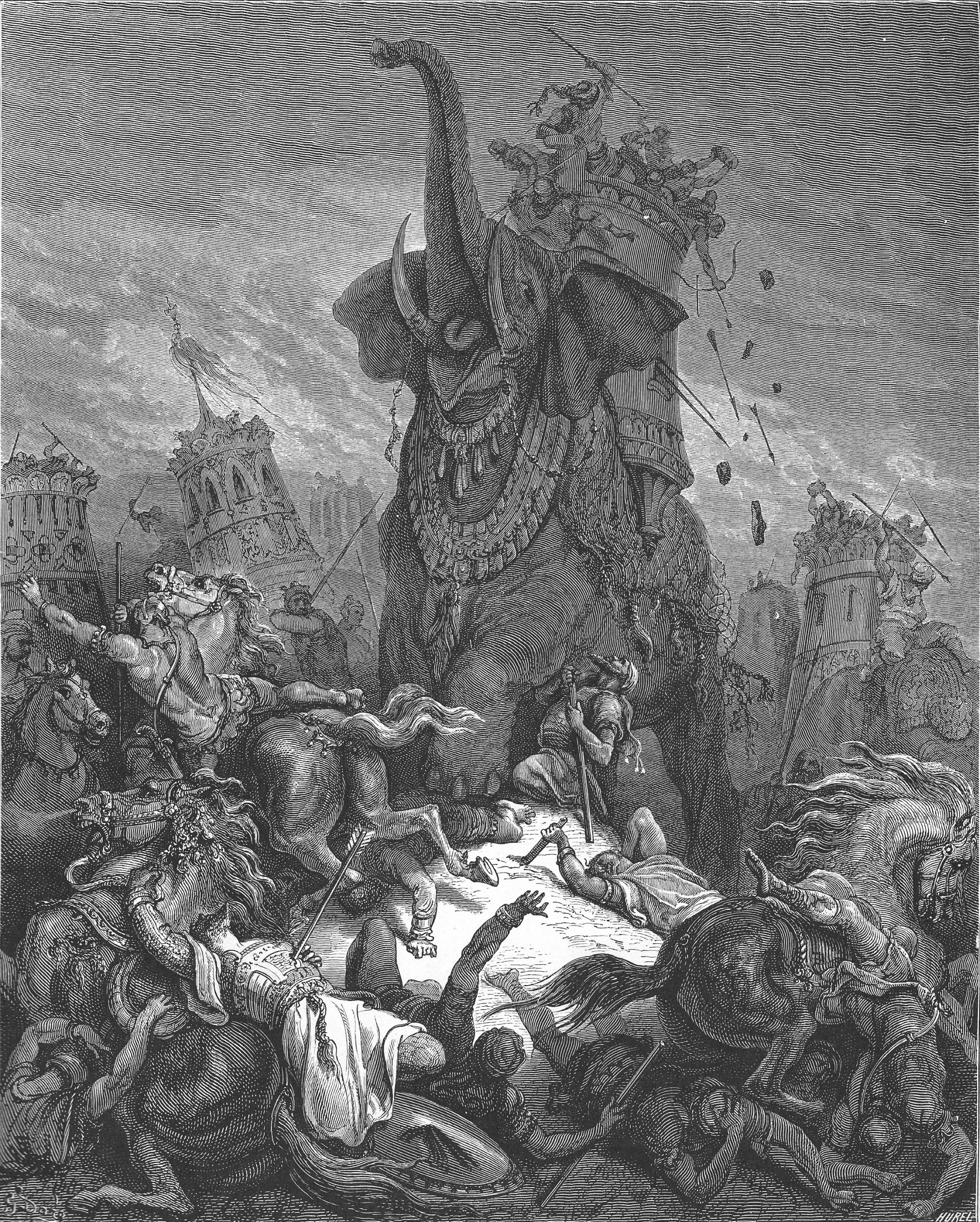 Mort d’Eleazar Maccabée par Gustave Doré, 1866