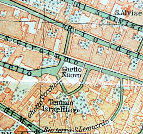 Plan de 1905 situant le « Ghetto Nuovo » à Venise