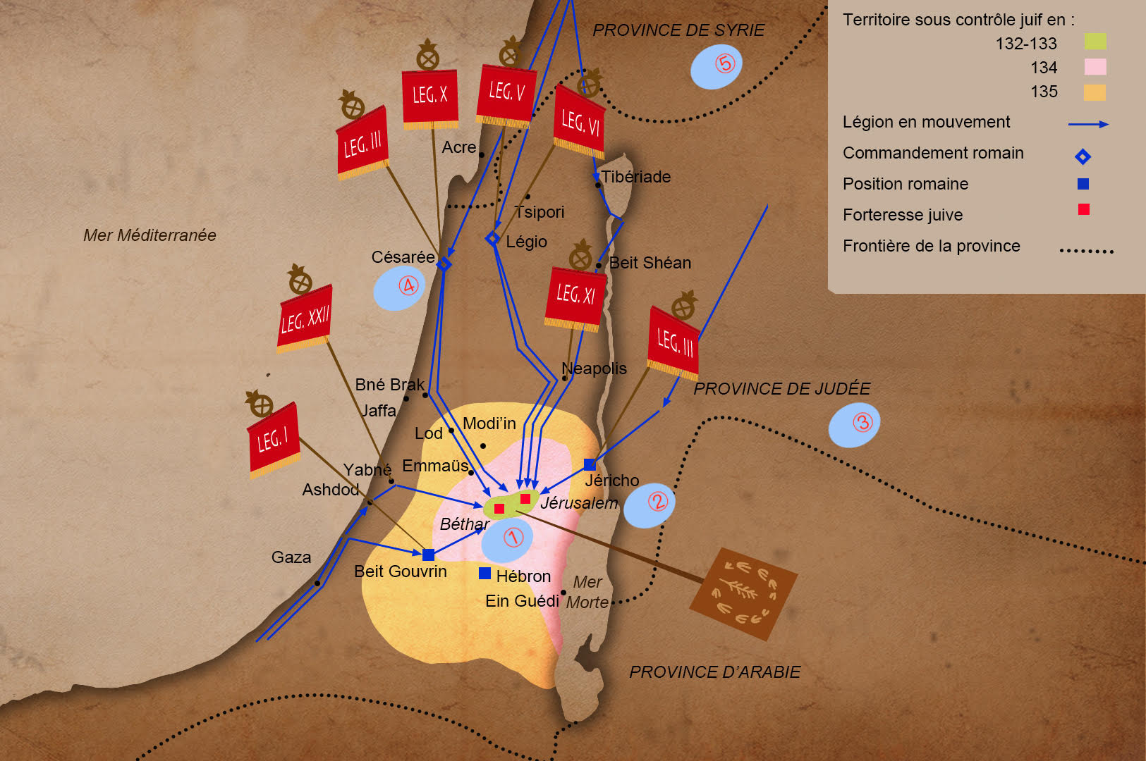 La province romaine de Syrie-Palestine, après 1135